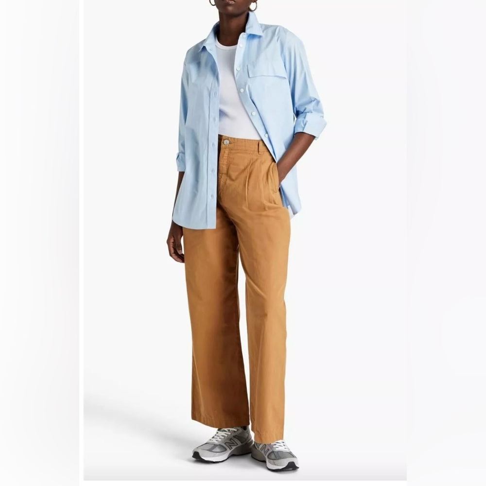 Frame Pleat Front Wide Leg Camel Chinos/Pants - Picture 3 of 16